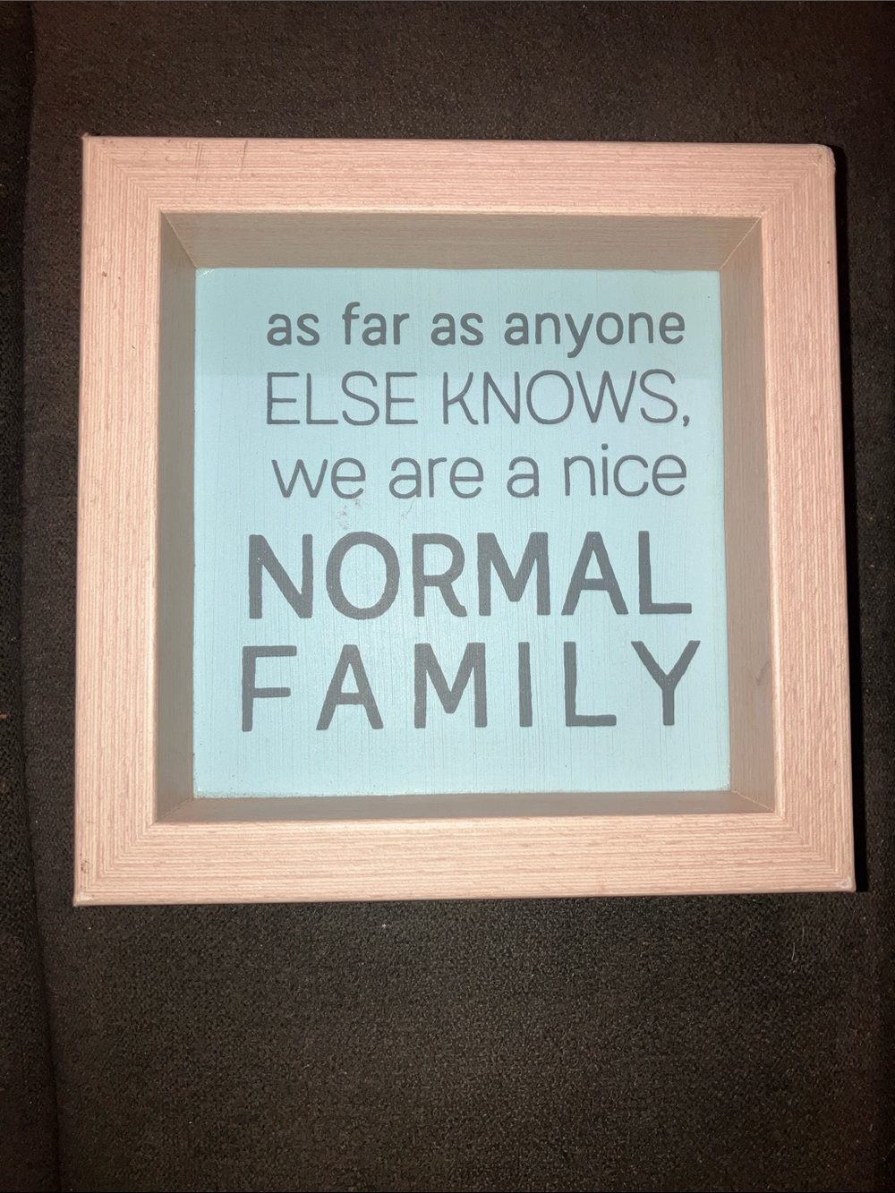 Blue and Pink 'Normal Family' Home Art Print